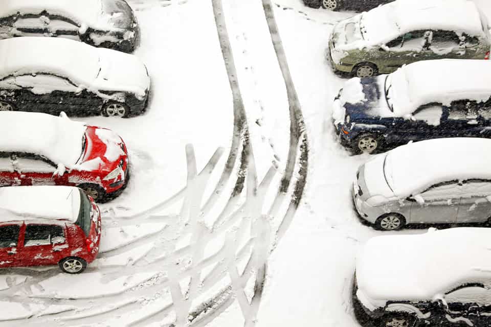 Snow Covered Parking Lot